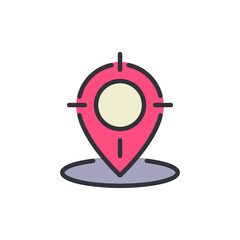 Stylized Location Marker With Targeting Reticle For Position Accuracy