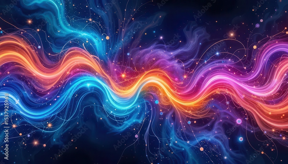 Fototapete Colorful abstract backgrounds for computer monitors with vibrant wave patterns