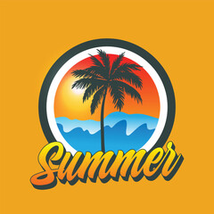 Obraz premium Summer time emblem or logo or label or t-shirt vector image