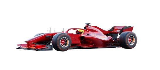 Obraz premium 3d rendering red racing car speeding on transparent background