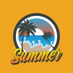Obraz premium Summer time emblem or logo or label or t-shirt vector image