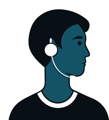 silhouette of a woman with headphones