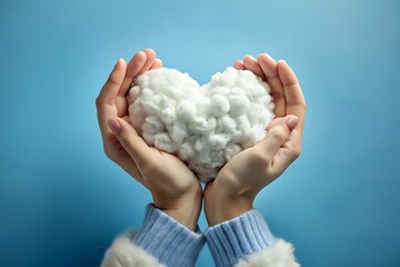 Hand holding cloud, globe, or planet, a concept of care for Earth and the environment