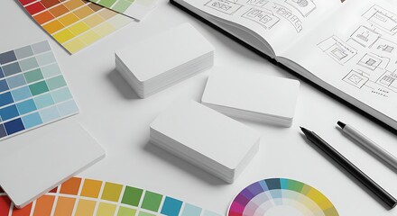 Blank Business Cards Mockup Branding Design & Color Palette Inspiration
