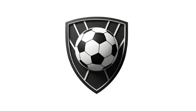 Black and White Soccer Shield Logo