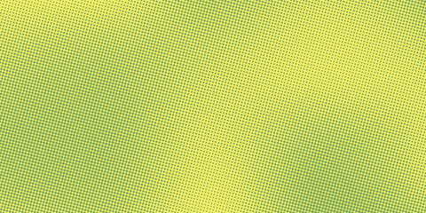Groovy dotted halftone gradient background. Faded grit noise texture. Green and yellow sand wallpaper. Retro pixelated backdrop. Anime or manga style comic overlay. Vector graphic design texture