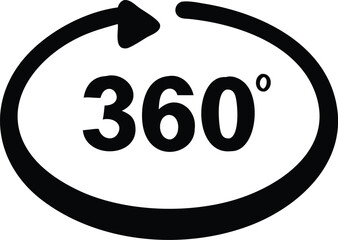 360 degrees turning vector icon set. Arrow Icons full rotation collection