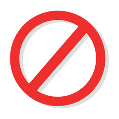 No sign, Prohibited sign, restrict sign, red no sign