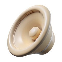 3d render of a modern beige speaker on a black background for audio and sound design