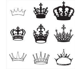 set of crowns vector