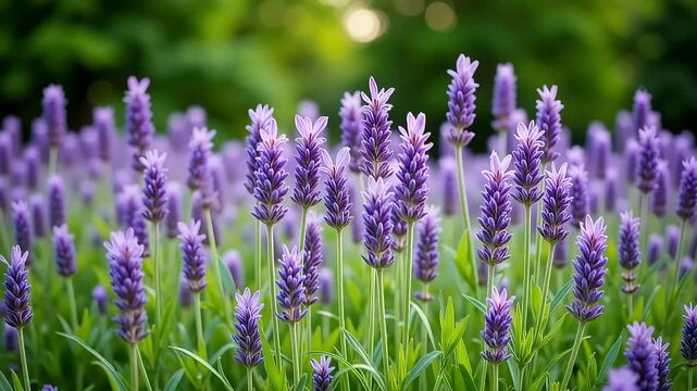 Blooming lavender fields in Provence, France, showcase the beauty of purple flowers in nature during summer