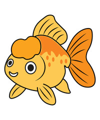Yellow Patterned Cartoon Goldfish