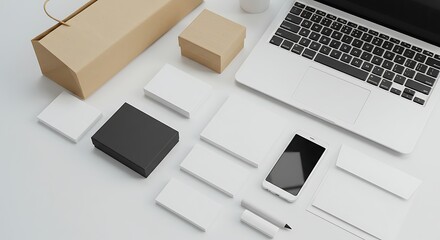 Modern Branding Mockup Stationery, Packaging & Digital Designs
