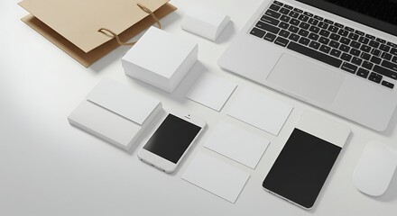 Modern Branding Mockup Stationery, Packaging, and Devices