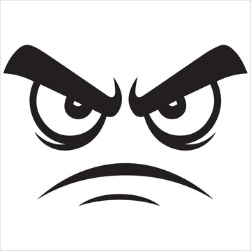 Angry Cartoon Face Vector with Bold Features