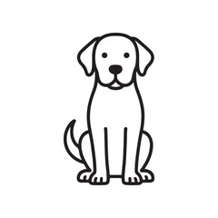 Dog outline vector illustration on white background.