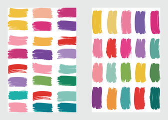 Naklejka premium Colorful Paint Strokes Collection Abstract Vector Background For Creative Designs