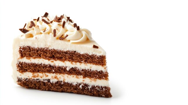 Close-up of a chocolate cake slice with whipped cream and chocolate sprinkles