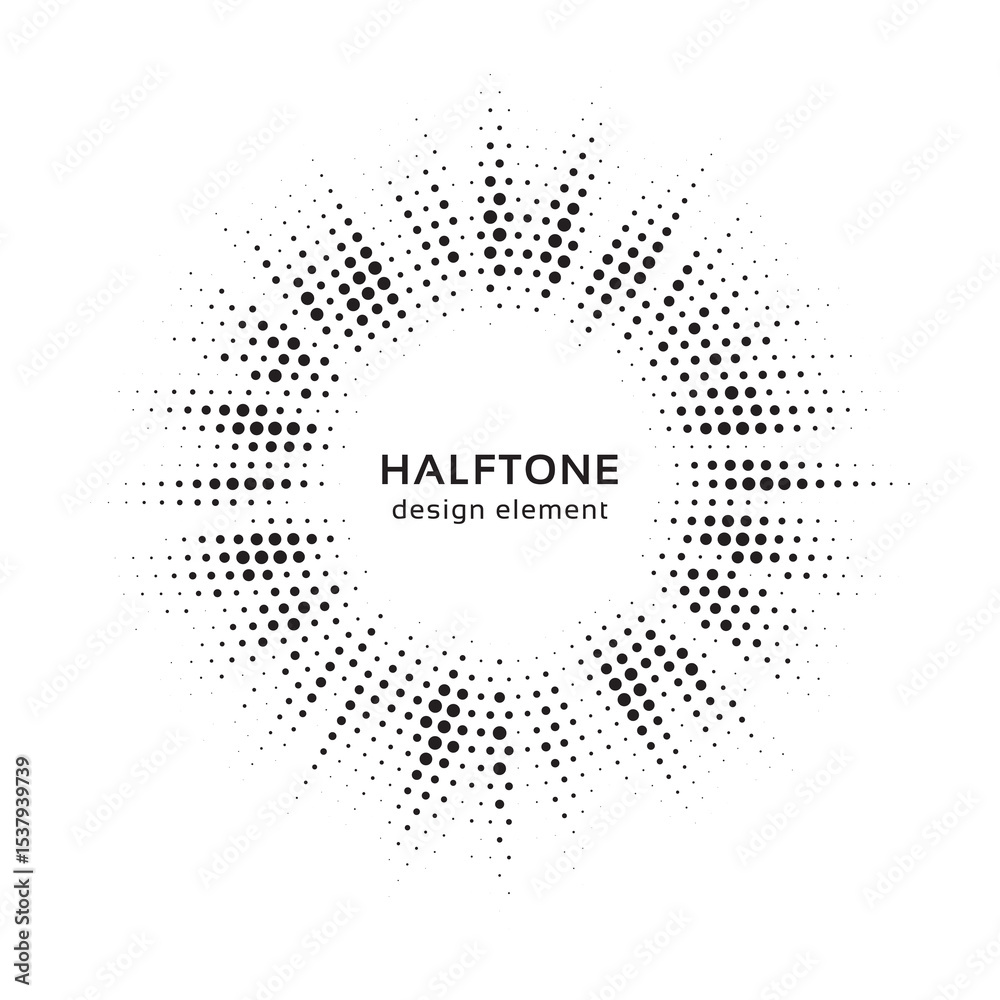 Poster burst halftone light effect. glowing light burst. abstract grunge halftone dots background. vector i