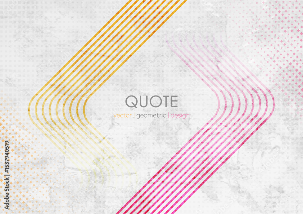 Poster orange purple concept linear and halftone dots abstract geometric grunge background. minimal retro v