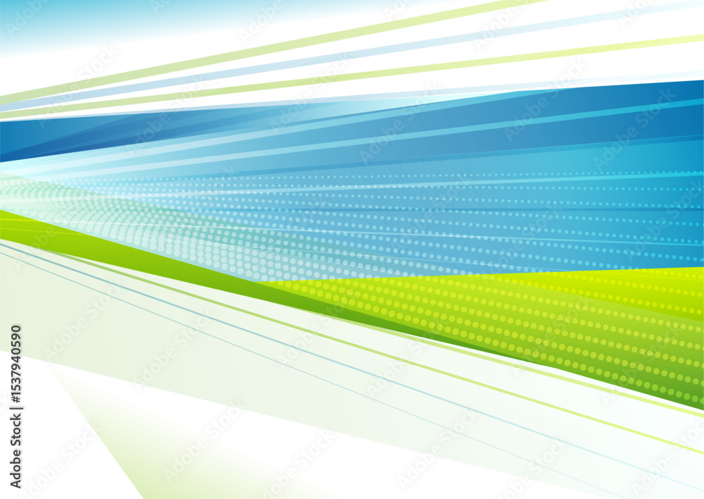 Poster abstract blue and green minimal stripes tech background. vector design
