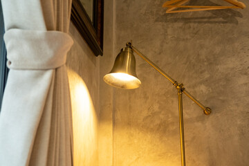 Vintage lamp with loft style wall