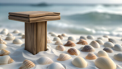 beautiful rustic wooden podium stands pr ai genrative