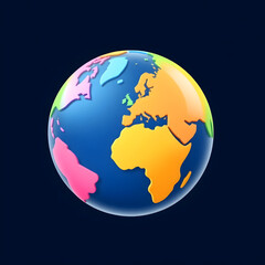 Fototapeta premium Colorful glossy earth globe rotating in space