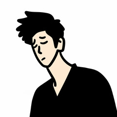 cute man cartoon on white background