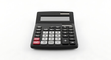 Obraz premium Black calculator on white background