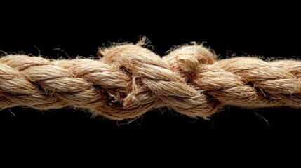 Visual Representation of Frayed Rope Illustrating Fragile Nerves and Emotional Tension in a Close-Up View