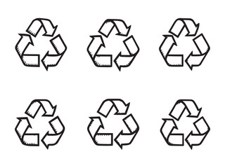 Obraz premium recycle symbol simple line art clear vision