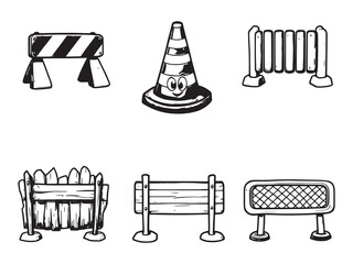 road barrier simple line art clear vision