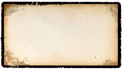 Distressed Vintage Paper with Black Border and Textured Edges Aged and Weathered