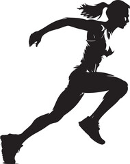 Running woman flat icon for exercise apps and websites
