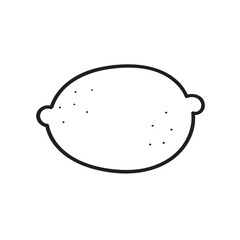 Outline isolated icon. Lemon fruit. Vector illustration on white background.