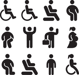 set of accessibility icon vector