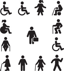 set of accessibility icon vector