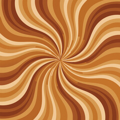 Retro Coffee Background with Wavy Milk Chocolate Texture and Swirl Dessert Candy Look

