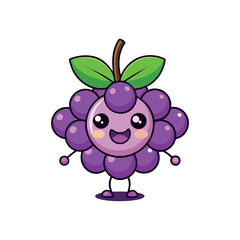 Funny doodle fruit cartoon with cute expression