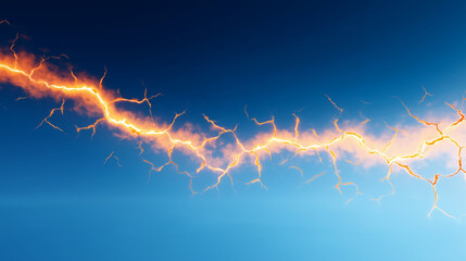 Vibrant Orange Energy Crack in Blue Sky