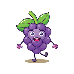 Funny doodle fruit cartoon with cute expression