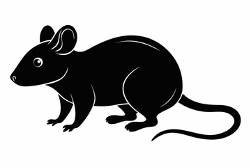 mouse sihouette black vector