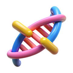 Abstract Colorful 3D Render of a DNA Double Helix