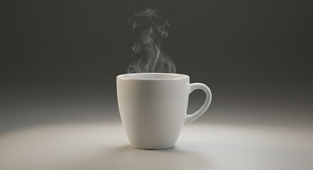 Steaming Hot Coffee in a White Mug A Warm and Cozy Drink