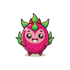 Funny doodle fruit cartoon with cute expression