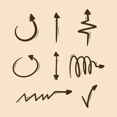 Hand Drawn Curved and Zigzag Arrows Collection