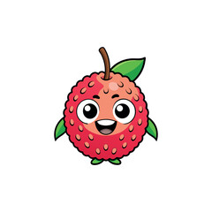 Obraz premium Funny doodle fruit cartoon with cute expression