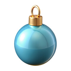 Single Teal Christmas Ornament with Gold Cap and Loop