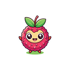 Funny doodle fruit cartoon with cute expression